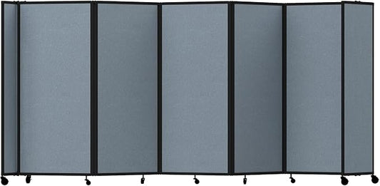 Versare Room Divider 360 Portable Wall Partition | Folding Panels | Large Freestanding Divider | Locking Wheels | Temporary Room Separator