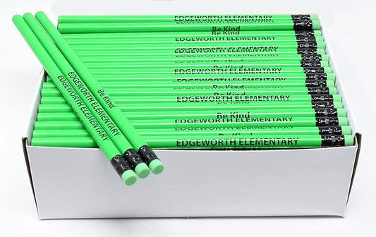 Pencil Guy Promotional Personalized Imprinted Neon Round Pencils- 500 per box