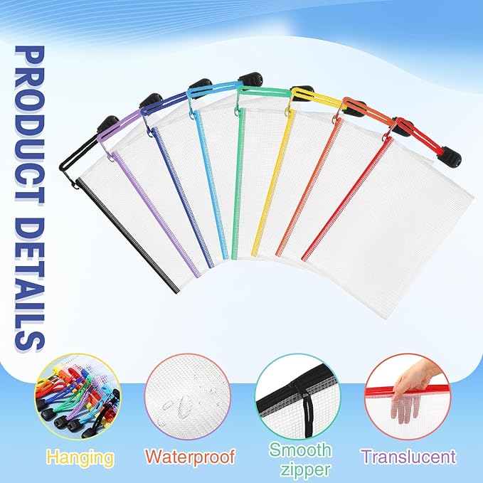 Jetec 32 Pcs Mesh Zipper Bags Toy Storage Bikini Organizer Bag Bolsas Para Guardar Trajes De Baño Waterproof Zipper Reusable Pouch Puzzle Multipurpose for Storage Office(Sweet Color,5.1 x 4.1 Inch)