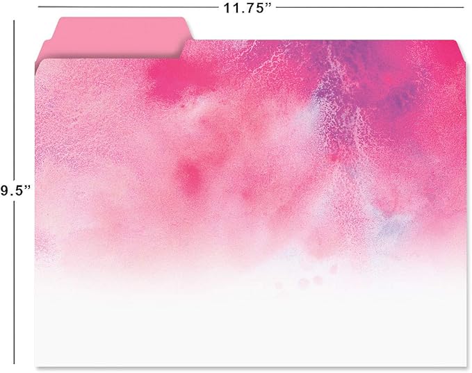 Current Brushstrokes File Folders Value Pack - Bulk Set of 24, 6 Pretty Decorative Designs, 1/3 Cut Tabs, Heavy-Duty Paper Stock, Office Supplies for Home & Work, 9-½” x 11-¾” Letter Size