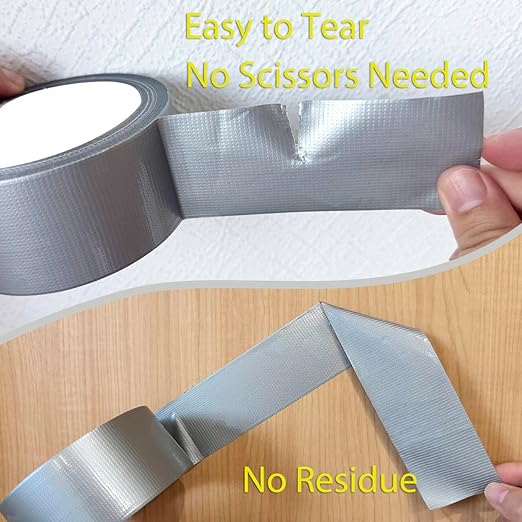 Duct Tape Heavy Duty Waterproof, 30 Yards x 2 Inch, 12 Roll Pack Duct Tape Bulk, Strong, All-Weather, No Residue, Silver
