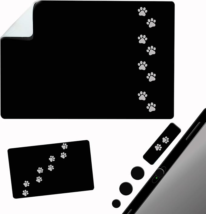 Mouse Pad Adhesive Bottom - Sticks to Any Surface - Portable - Webcam Covers and Screen Cleaner Included (Dog Paw)
