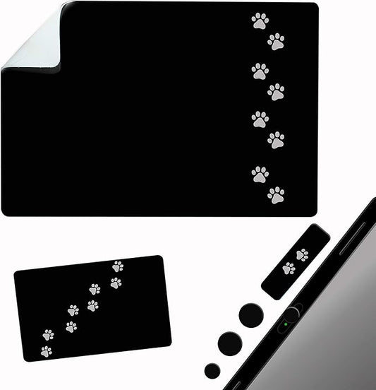 Mouse Pad Adhesive Bottom - Sticks to Any Surface - Portable - Webcam Covers and Screen Cleaner Included (Dog Paw)