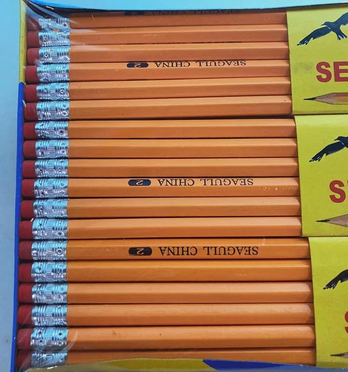 Seagull Pencils Pre-sharpened No. 2 144/box 12 Boxes of 12 New Improved Eraser Back to school