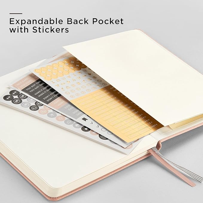 &And Per Se Dotted Journal Notebook, A5 Hardcover Bullet Dotted Journal, 160 Pages 100 gsm Thick Paper, 3 Sheets of Stickers Included - 5.7'' x 8''（Red）