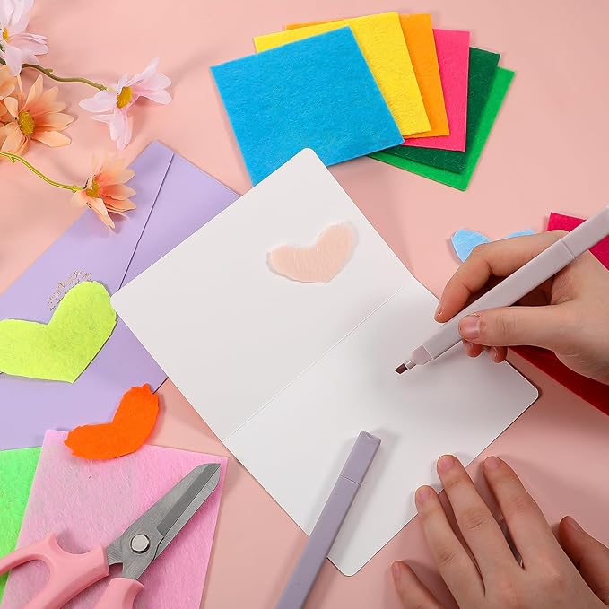 480 Pcs Felt Sheets Bulk, 4 x 4 Inch Square Soft Felt Fabric 1mm Thick Non-Woven Fabric for DIY Crafts, Sewing, Patchwork, Home Decoration, School DIY Projects (20 Colors)