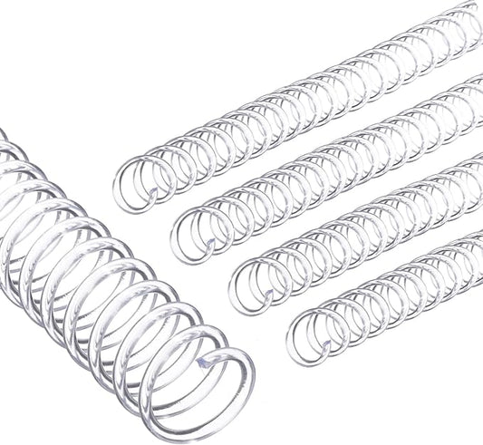 PATIKIL 14mm(9/16") Plastic Spiral Binding Coils, 20 Pcs Binding Spirals 115 Sheet Capacity 4:1 Pitch Binding Spirals for Binding Paper Sheets, Transparent
