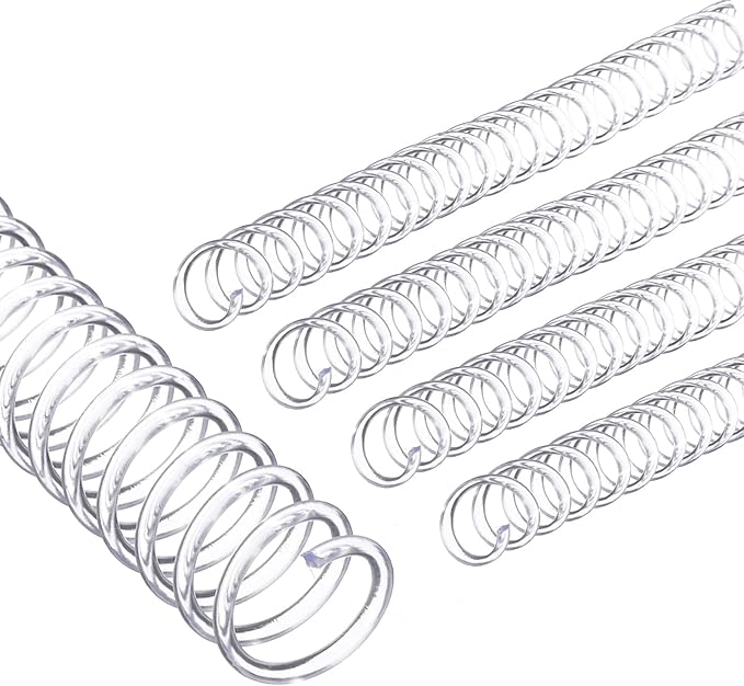 PATIKIL 13mm(1/2") Plastic Spiral Binding Coils, 20 Pcs Binding Spirals 105 Sheet Capacity 4:1 Pitch Binding Spirals for Binding Paper Sheets, Transparent