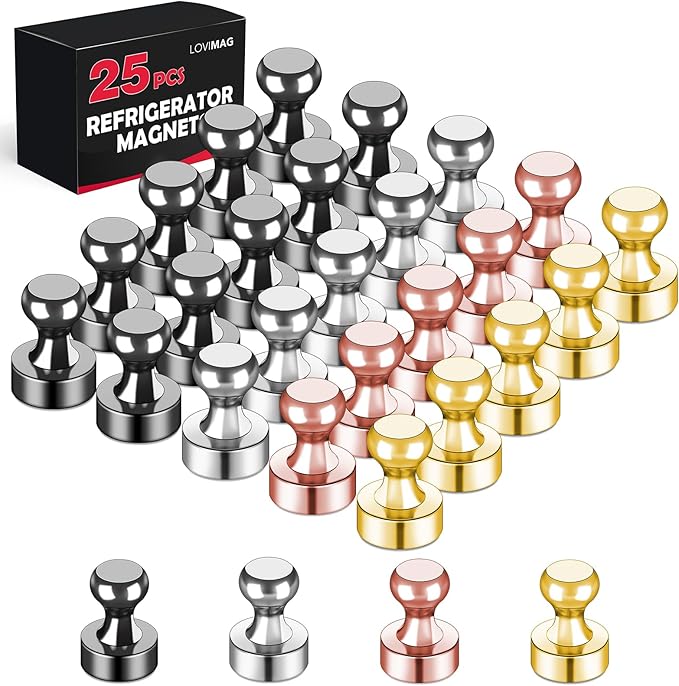 LOVIMAG Fridge Magnets 25Pcs Refrigerator Whiteboard Small Strong Magnet Classroom Kitchen Accessories Decorative Locker Set Decor Must Haves Office Calendar Refrigerador Magnetic Cute Crafts