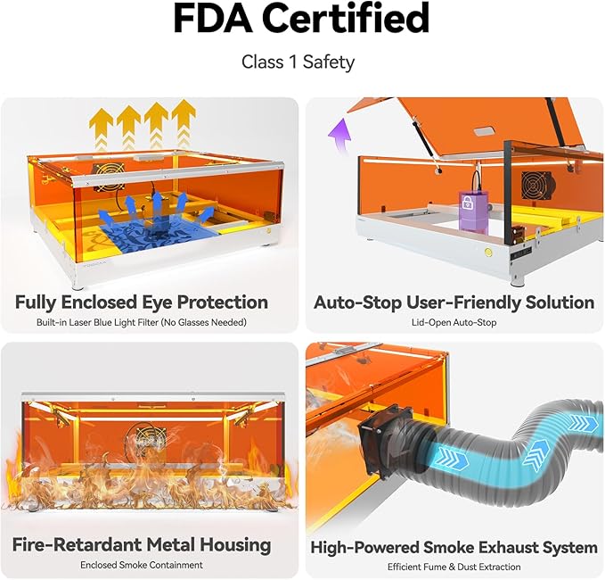 TOOCAA 10W Laser Cutter and Engraver Machine with 5 in 1 Rotary Roller Set,Fume Extractor,Smart Camera,Air Assist,Honeycomb Panel,Lazer Engraving Machines for Tumblers Wood Metal Acrylic Leather