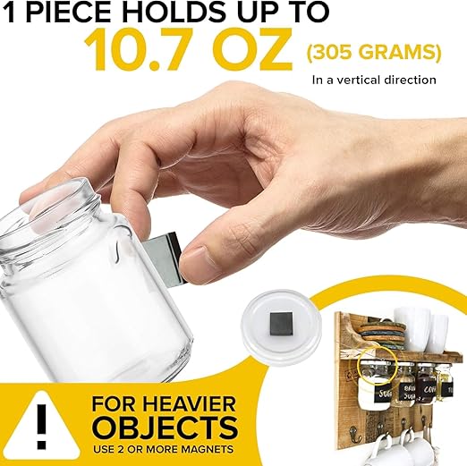 X-bet MAGNET Strong Magnets with Adhesive Backing - Square Heavy Duty Sticky Magnets for Crafts, Refrigerator, 1 inch 48pcs