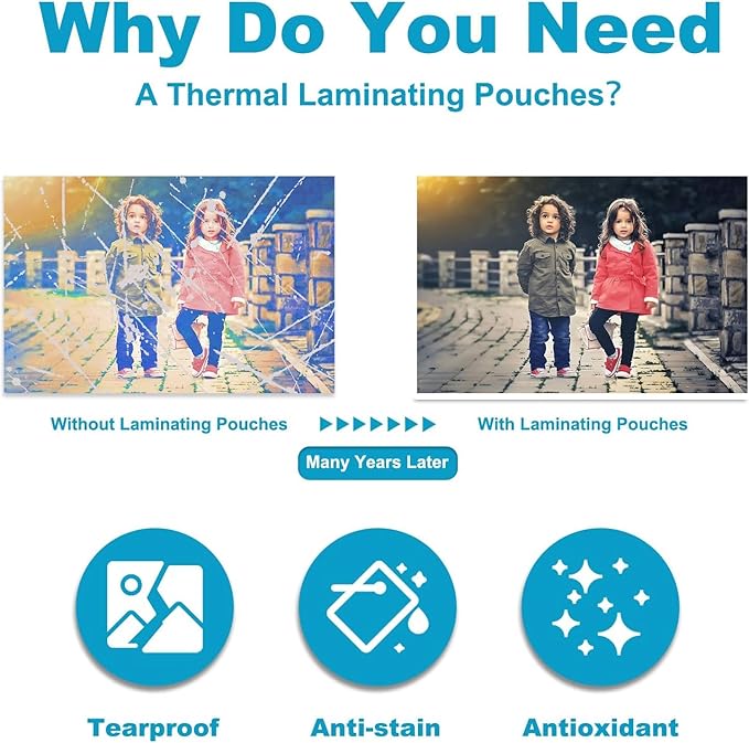 5 Mil Thermal Laminating Sheets, Holds 8.5 x 11 Inch Sheets, Clear Thermal Laminating Pouches for Laminator, 9 X 11.5-inches/Letter Size Thermal Laminating Paper, Round Corner 1000 Pack