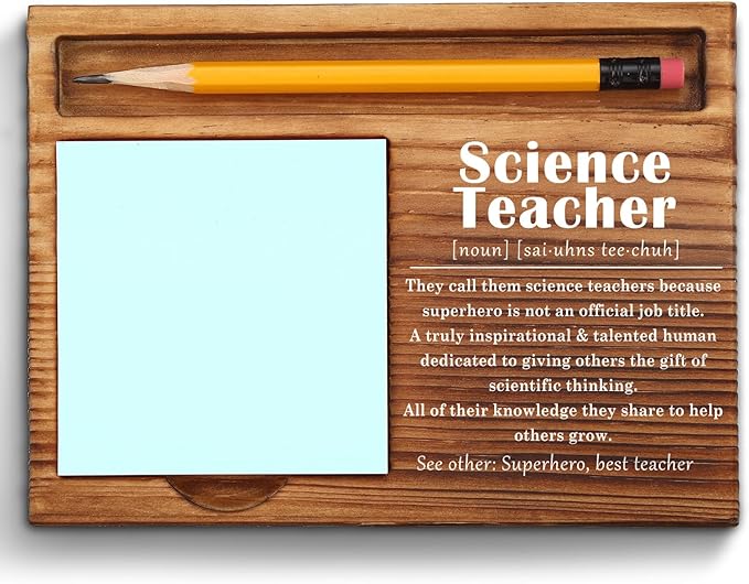 Science Teacher Sticky Note Holder, Science Teacher Gifts, Thank You Appreciation Gifts for Science Teacher Women Men from Student Self-Stick Note Pad Holders ZSS32