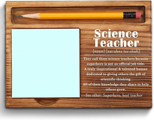 Science Teacher Sticky Note Holder, Science Teacher Gifts, Thank You Appreciation Gifts for Science Teacher Women Men from Student Self-Stick Note Pad Holders ZSS32