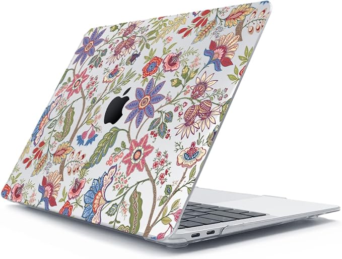 Compatible with MacBook Air 13 inch Case 2022 2021 2020-2018 Release M1 A2337 A2179 A1932 with Touch ID, Hard Print Case + Keyboard Skin + Webcam Cover + Screen Protector, Vintage Flowers