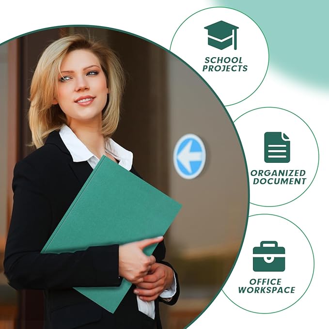 Two Pocket Folders, PANDRI 60 Pack Two Pocket Folders with Prongs, 2 Pocket 3 Prong Folders Designed for Office and Classroom, Letter Size, Assorted 5 Colors