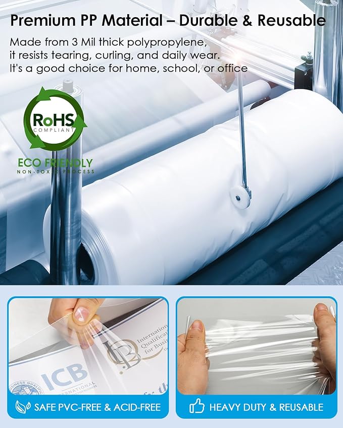 KTRIO Sheet Protectors 8.5 x 11 inch, Clear Page Protector for 3 Ring Binder, Plastic Sleeves for Binders, Top Loading Paper Sheets Document Sleeve Letter Size, Office & Home, 50 Pack