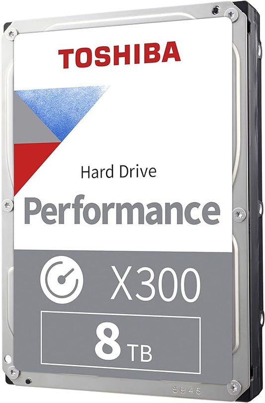 Toshiba X300 8TB Performance & Gaming 3.5-Inch Internal Hard Drive – CMR SATA 6 GB/s 7200 RPM 512 MB Cache - HDWR780XZSTA