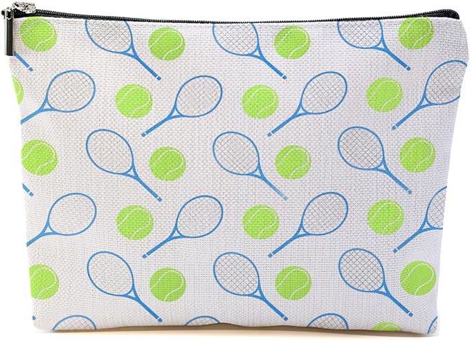 Tennis Gifts, Inspirational Tennis Makeup Bag, Tennis Accessories Tennis Gift Cosmetic Bag Toiletry Bag, Tennis Player Graduation Birthday Gifts for Women Girls Tennis Lovers Sister Coworker