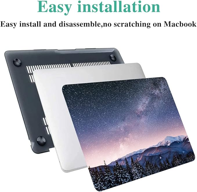 DTangLsm Compatible for M4 MacBook Air 13.6 inch Case 2025 2024-2022 Release M4 A3240 M3 A3113 M2 A2681, Slim Plastic Hard Shell Protective Case&Keyboard Cover for MacBook Air M4 13 inch, Night View