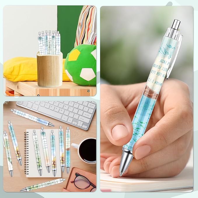 Bible Verse Ballpoint Pens Gifts 24 Pcs Christian Pens Set Inspirational Religious Retractable Black Ink Pen Scripture Church Gift for Women Men Teacher Coworker Home Office School Supplies