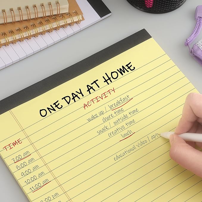 ZZTX Legal Pads 8.5 x 11 Inch Yellow Writing Notepad, Lined Writing Pads for Work Office School, 50 Sheets Per Pad, A4, 1 Pack