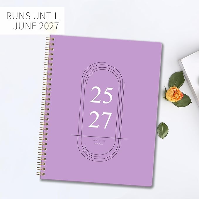 Monthly Planner 2025-2027, Simplified Monthly Calendar Planner, 24 Months Calendar, July 2025 - June 2027, 8.5" * 11", Waterproof Cover with Spiral Bound, for Office, School - Purple
