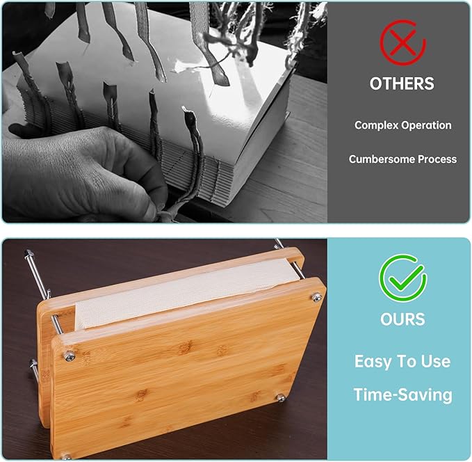 NiHome 35 PCS Book Press Binding Kit for Notebooks, Lesson Plans, Document Organization - Compact Bamboo Bookbinding Tools, Book Binding Supplies with Portable Handle for Beginners DIY