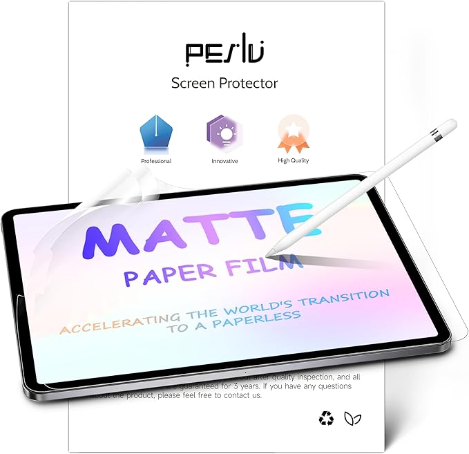 2 Pack Like Paper Screen Protector for iPad Air 5th & Air 4th (10.9 Inch)/ iPad Pro 11 (2022/21/20/18), Matte Anti Glare PET Film/Blue Light Filter/Drawing & Writing Feel Like on Paper