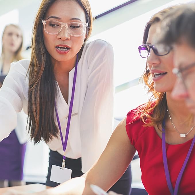 Purple Lanyards Bulk 50 packs Lanyards for ID Badges,Lanyards with Swivel Hook Clips for Name Tag Lanyard ID Holder