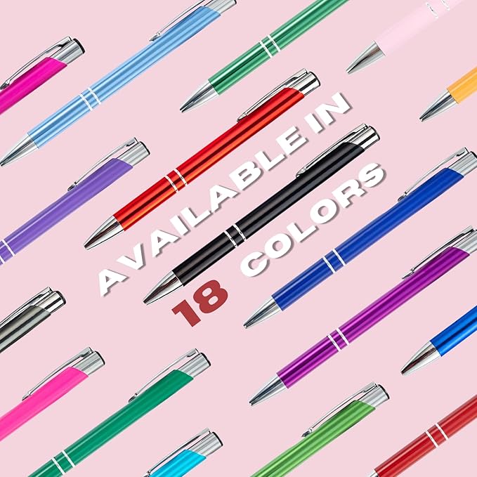 Personalized Custom Pens Up to 480pc with Stylus Tip, Multi-coloured Pens for Business Writing, Office Gifts