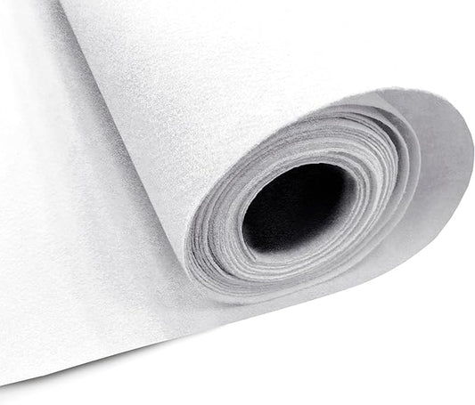 EOVEA | Acrylic Felt Fabric by The Yard - Non-Stiff, Soft Material - 72" Wide - 1.6mm Thick Felt Sheets for DIY Crafts, Sewing, Upholstery, Cushion, Padding(White,20 Yard)