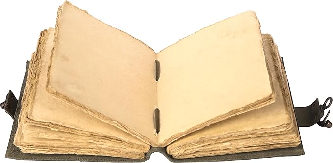 Vintage Leather Journal Handmade Buffalo Non-Refillable Deckle Edge Paper – Leather Bound Journal for Women Men C-Lock Closure Ideal for Writing & Travel for Artists (Dark Green)