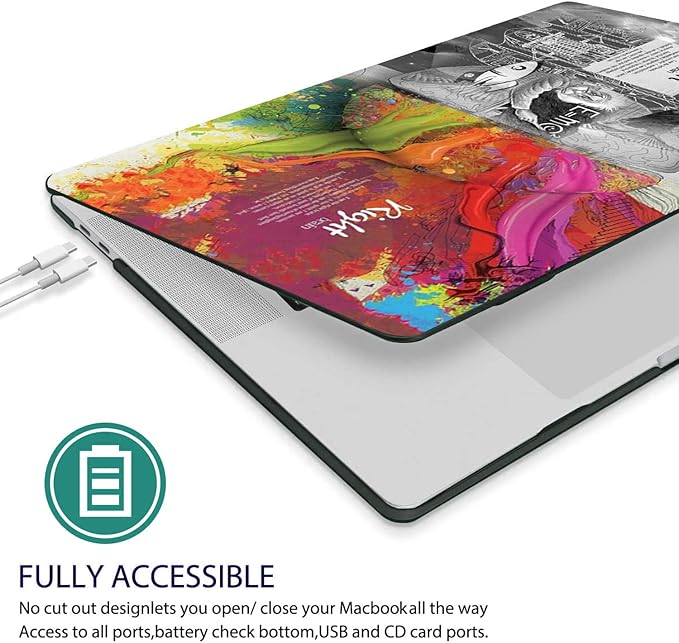 Compatible with MacBook Pro 13 Inch Case M2/M1 2025 2022-2017 A2338 A2289 A2251 A2159 A1989 A1706 A1708 Plastic Hard Shell Case&Keyboard Skin&Mac OS Keyboard Sticker (Einstein's Brain)