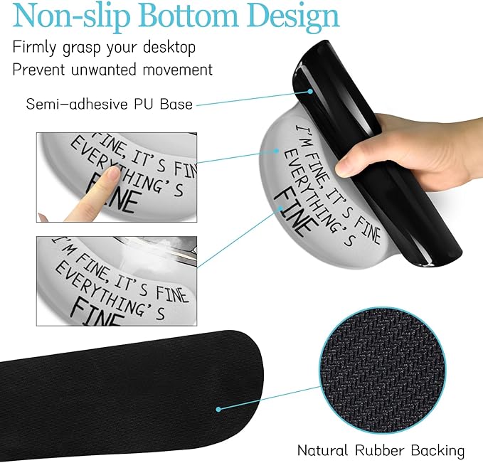 Cat Ergonomic Mouse Pad with Wrist Rest Desk Mat Sets Accessories, Cute Mouse Pads for Desk, Gaming Mouse Pad Wrist Support, Keyboard Mat Wrist Rest Cup Coaster Funny Office Desk Accessories