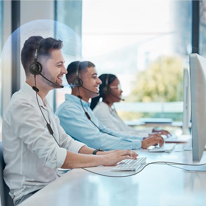 Arama USB Computer Headset with Noise Canceling Mic for Laptop & Home Office Meetings