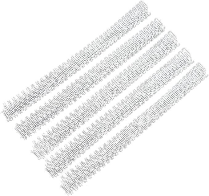 100Pcs Double Loop Wire Binding Spines, 60 Sheets, 3:1 Pitch, 34 Loop, 3/8in Diamete, for A4 Paper Documents, Files, Reports (WHITE)