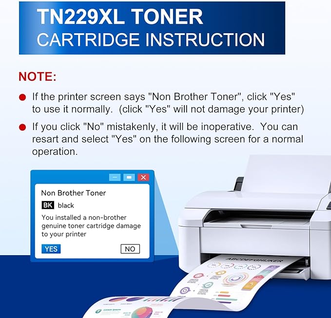 InkNI Compatible Toner Cartridges Replacement for Brother TN229XL TN229 XL TN-229XL Toner Cartridges for MFC-L3780CDW MFC-L3720CDW HL-L3280CDW HL-L3220CDW HL-L3300CDW Printer (TN-229XLBK/C/M/Y-4 Pack)
