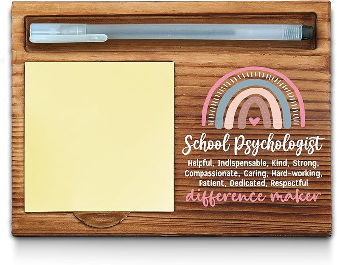 School Psychologist Sticky Note Holder, School Psychologist Office Decor, School Psychologist Gifts, School Psychologist Thank You Appreciation Gifts for Women Self-Stick Note Pad Holders WPP9
