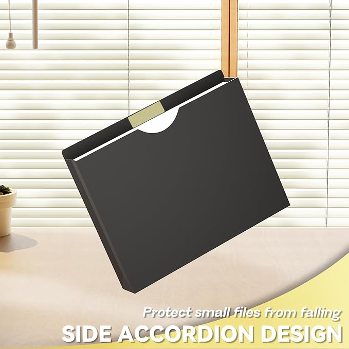 Plastic 2 Inch File Jackets Letter Size,12 Pack Reinforced Manilla Pocket Folders,Upgrade Material,Poly Expandable File Jacket,Heavy Duty Expansion Pocket Files with Straight Cut Tabs,Black