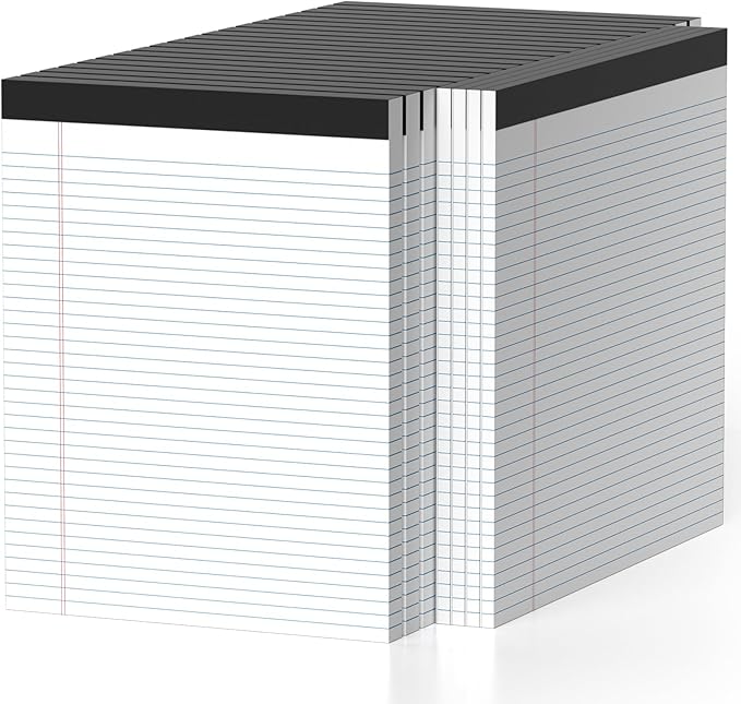 24 Pack Legal Pads 8.5 x 11 College Ruled Note Pads 8.5 x 11 Notepads 8.5 x 11 Micro Perforated Writing Pads 8.5 x 11 Pads of Paper Lined White Paper, 50 Sheets per Notepad for Home, Office, School