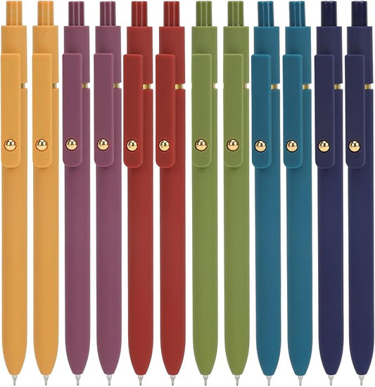 Ddaowanx Gel Pens, 24 Pcs 0.5mm Quick Dry Black Ink Pens Fine Point Smooth Writing Pens, Cute Office School Supplies Gifts for Women (24 Pcs Vintage-Black Ink)