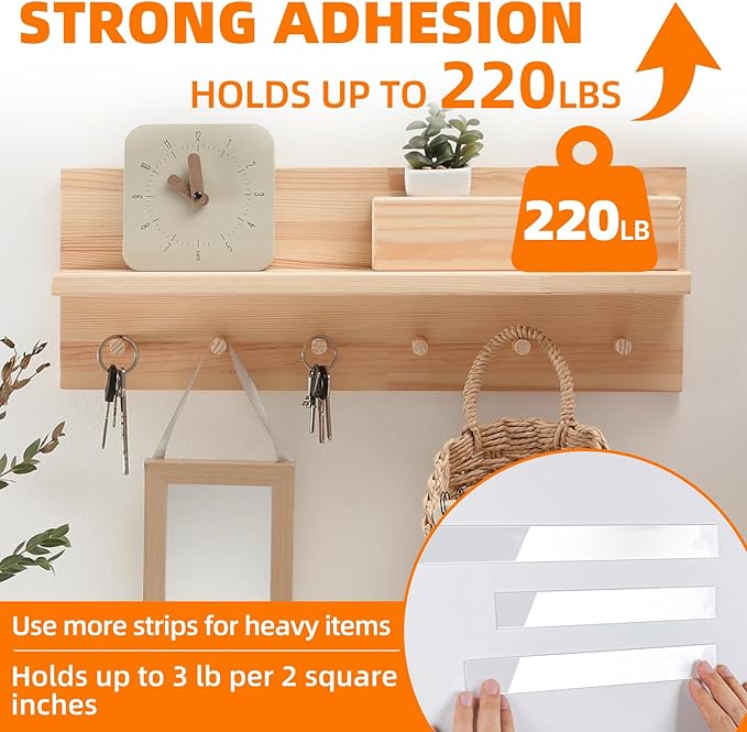 Deli Double Sided Tape Heavy Duty, Nano Tape, Double Sided Mounting Tape, Clear Adhesive Tape for Hanging Picture, Poster, Carpet, Photo Deco, 30 Feet