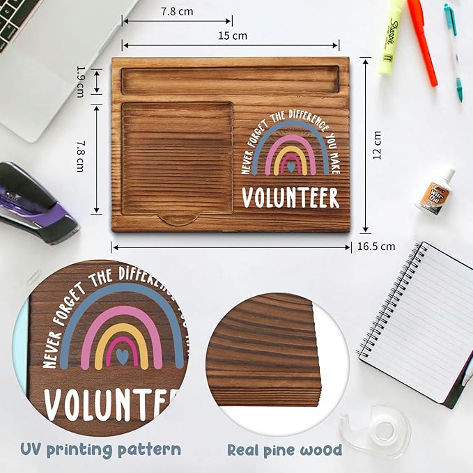 Volunteer Gifts Sticky Note Holder, Thank You Gift for Community Volunteer, Nonprofit Helper, or School Volunteer, Volunteer Appreciation Week, Graduation or Holiday Office Desk Decor PB038