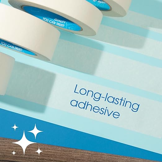 Spartan Industrial - 1.5" X 60 yd Masking Tape for Construction, Painting, Crafts, and More - 24 Rolls of Removable Tape, 5.5 Mil