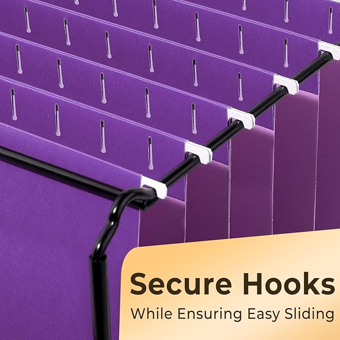 SUNEE 25 Pack Hanging File Folders, Purple Folders, Hanging File Folders Letter Size with 1/5-cut Tabs, Stay Organized for Your Home and Office Bulk File and Documents