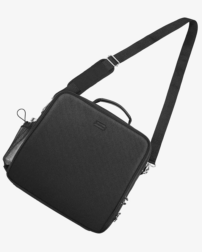 Zipper Binder, 3 Inch D-Ring 3 Ring with Water Bottle Holder,700 Sheet Capacity-Multiple Pockets,Binder with Strap for School/Office, Fit for 13" Tablet/Laptop,Patent Design-Black