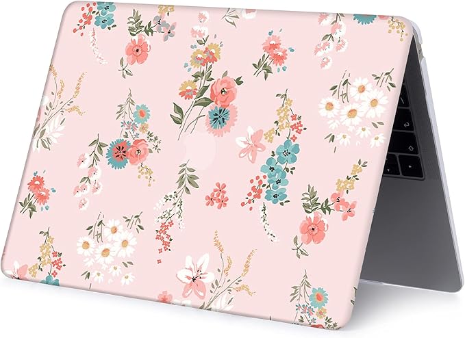 Case Compatible with MacBook Air 11 Inch Model A1370 & A1465, 2 in 1 Matte Plastic Laptop Hard Shell Snap on Case Bundle with Keyboard Cover for Mac Air 11,6" - Pink Flower
