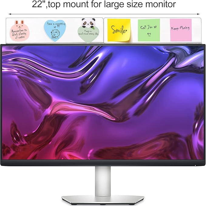 2 Pack Computer Monitor Memo Board for No Edge Monitors,Monitor Sticky Note Holder,Office Desk Decor for Women Man,Home Office Desk Computer Accessories