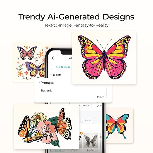 LOKLiK Cutting Machine 2 by HTVRONT - 5 in 1 Vinyl Cutter Machine with 5X Cutting Force, Cuts 100+ Materials, AI Painting, 13'' Smart Die Cutting Machine for All Crafts Cards 3D Arts Home Decor